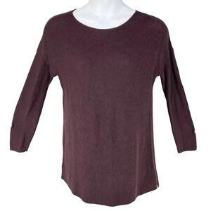 J Jill Womens M Washable  Merino Wool Blend Tunic Waffle Knit Sweater Minimalist